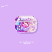 Airpods Pro/Pro2 için Sevimli Kirby Kum Saati Koruyucu Kılıf - Mor Yıldız Kabi (Hoparlör Deliği Yok) - 2