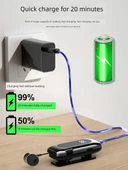 Bluetooth Yakalıklı Kablosuz Kulaklık - Gümüş Hızlı Şarj Gelişmiş Power Ekranlı - 5