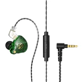HiFi Hareketli Bobin Dirsekli Kulaklık - Yeşil (3.5mm Mikrofonlu) - 1