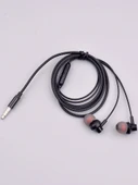 3.5mm Metal Subwoofer Kulak İçi Mikrofonlu Kablolu Kulaklık - Siyah - 5