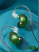 HiFi Hareketli Bobin Dirsekli Kulaklık - Yeşil (3.5mm Mikrofonsuz) - 4