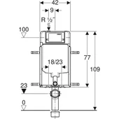 Geberit Alpha 3'lü Gömme Rezervuar Seti 8 cm - Parlak Krom - 5