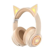 Kedi Kulaklı Kablosuz Bluetooth Kulaklık - LV6 Kahve - 5