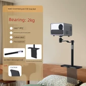 Ayarlanabilir Projektör Braketi - 22-40cm Karbon Çelik Teleskopik Çubuk - Evrensel Başlık - 1