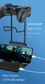 Çift Katmanlı Kulaklık ve Gamepad Standı - Kablosuz Şarjlı - Siyah - 9
