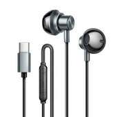 SV5 Metal Dijital Type-C Kablolu Yarı Kulak İçi Kulaklık - Siyah [Kutulu] - 6