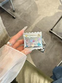 Sevimli INS Şeker Renkli AirPods 4 Kılıf - Elektro Kaplama Şeker Çanta, Kolye ve Elmas Etiketli - 5