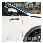 alfa romeo yan kapı 2 adet sticker - Araba motosiklet kask buzdolabı cam otomobil atv laptop tablet duvar stickerı - 1