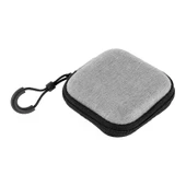 Taşınabilir Seyahat Kulaklık Düzenleyici Çanta - Gri Yuvarlak 10x10x3 cm - 3