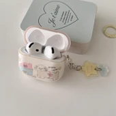 AirPods Pro Uyumlu Pembe Yıldız Kolye Desenli Silikon Kılıf - 11