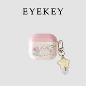 AirPods Pro Uyumlu Pembe Yıldız Kolye Desenli Silikon Kılıf - 2