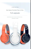 Kablosuz Bluetooth 5.3 Stereo Kulaklık - Turuncu Gri - 11