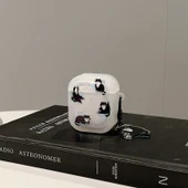 Mavi Yıldızlı Siyah Kedi AirPods Kılıfı ve Kolye - 5