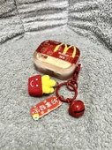 Patates Burger AirPods Pro/Pro 2 Kılıf - Yarı Şeffaf + Patates Çan Kolye - 1