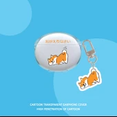 Oppo Enco R3 Şeffaf Chai Köpek Desenli Kulaklık Koruyucu Kılıf ve Askı - 1