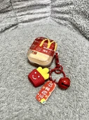 Patates Burger AirPods Pro/Pro 2 Kılıf - Yarı Şeffaf + Patates Çan Kolye - 3