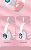 Kedi Kulaklı Bluetooth 5.0 Kablosuz Kulaklık STN28 - Orkide Moru - 8