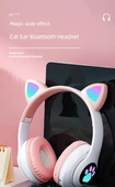Kedi Kulaklı Bluetooth 5.0 Kablosuz Kulaklık STN28 - Orkide Moru - 6