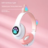 Kedi Kulaklı Bluetooth 5.0 Kablosuz Kulaklık STN28 - Orkide Moru - 4