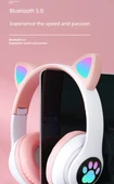 Kedi Kulaklı Bluetooth 5.0 Kablosuz Kulaklık STN28 - Orkide Moru - 9