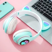 Kedi Kulaklı Bluetooth 5.0 Kablosuz Kulaklık STN28 - Orkide Moru - 2