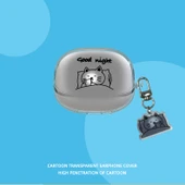 Xiaomi Buds 5 Pro Kılıf - Şeffaf Telefon Uyuyan Kedi Desenli ve Askılı thumbnail 1