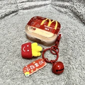 Airpods Pro/Pro 2. Nesil Şeffaf French Fries Burger Hamburger ve Patates Kızartması Kolye Uçlu Kılıf - 7