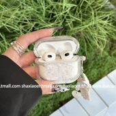 Simli Hareketli Kum Desenli AirPods 3 Koruyucu Kılıf - Tek Parça (Kolye Yok) - 1