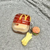 Airpods Pro/Pro 2. Nesil Şeffaf French Fries Burger Hamburger ve Patates Kızartması Kolye Uçlu Kılıf - 10