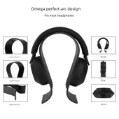 Akrilik Kulaklık Standı - Siyah 5mm Mikro Fiber Detaylı - 5