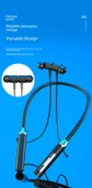 Bluetooth Kulaklık - Boyun Askılıklı Spor - Şeffaf Mavi Renkli Çanta - 8