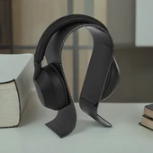 Akrilik Kulaklık Standı - Siyah 5mm Mikro Fiber Detaylı - 2