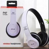 Gürültü Önleyici Kablosuz Bluetooth 5.0 Kulaklık - Süt Beyazı (P47) - 1