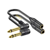 6.5mm TS Erkek - Dişi Dirsekli Mikrofon Kablosu - Çift Kanal 3m - 5