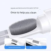 Kulaklık Temizleme Fırça Seti - Gri Silikon Uçlu, Pamuklu Çubuk, Yumuşak Fırça thumbnail 6