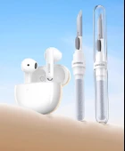 Kulaklık Temizleme Fırça Seti - Gri Silikon Uçlu, Pamuklu Çubuk, Yumuşak Fırça thumbnail 8