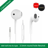 3.5mm Evrensel Kulaklık - 680 Yarım Kulak Model, 3.5mm Yuvarlak Giriş, Makyaj Çantalı (İki Adet, Kutulu) thumbnail 1