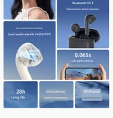 Bluetooth 5.4 Kulaklık - Ay Beyazı - Standart + 3C Şarj Aleti thumbnail 7