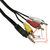 18mm Uzun Başlıklı 3.5mm - RCA AV Ses Video Kablosu - 1.5 Metre - 6