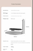 Geniş Masaüstü 360° Dönebilen Metal Projektör Pan Tilt Standı - Gümüş (3kg Taşıma Kapasiteli) - 10