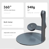 Orta Boy Masaüstü 360° Dönebilen Metal Projektör Pan Tilt Standı - Gri (2.5kg Taşıma Kapasiteli) - 1
