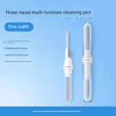 Kulaklık Temizleme Fırça Seti - Gri Silikon Uçlu, Pamuklu Çubuk, Yumuşak Fırça thumbnail 1