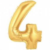 Gold Rakam 4 Folyo Balon 40 İnç 100 Cm - 1