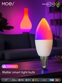 Akıllı WiFi Dimlenebilir E14 LED Mum Ampul - Süt Beyazı (Matter 6W) - 2