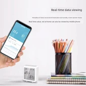 TH-007 Mini Gülen Yüz WiFi Akıllı Sıcaklık ve Nem Sensörü - Beyaz - 3