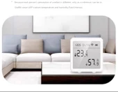 TH-007 Mini Gülen Yüz WiFi Akıllı Sıcaklık ve Nem Sensörü - Beyaz - 11