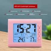Dijital Termometre Higrometre - Işıklı Ekran - Pembe - 1