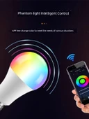 Akıllı RGB Ampul - Renkli ve Sıcak Beyaz - 9W WiFi Dual Mode A60 (220V) thumbnail 3
