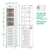 Banyo Tuvalet Dar Saklama Rafı - Tek Kapaklı + 2 Desenli 76x17x17cm - 1