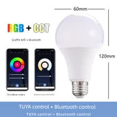 Akıllı RGB Ampul - Renkli ve Sıcak Beyaz - 9W WiFi Dual Mode A60 (220V) thumbnail 1
